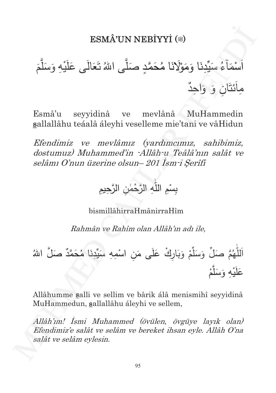 Esmâü’n-Nebî 1. sayfa