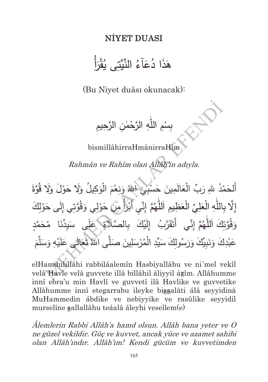 Niyet Duası 1. sayfa