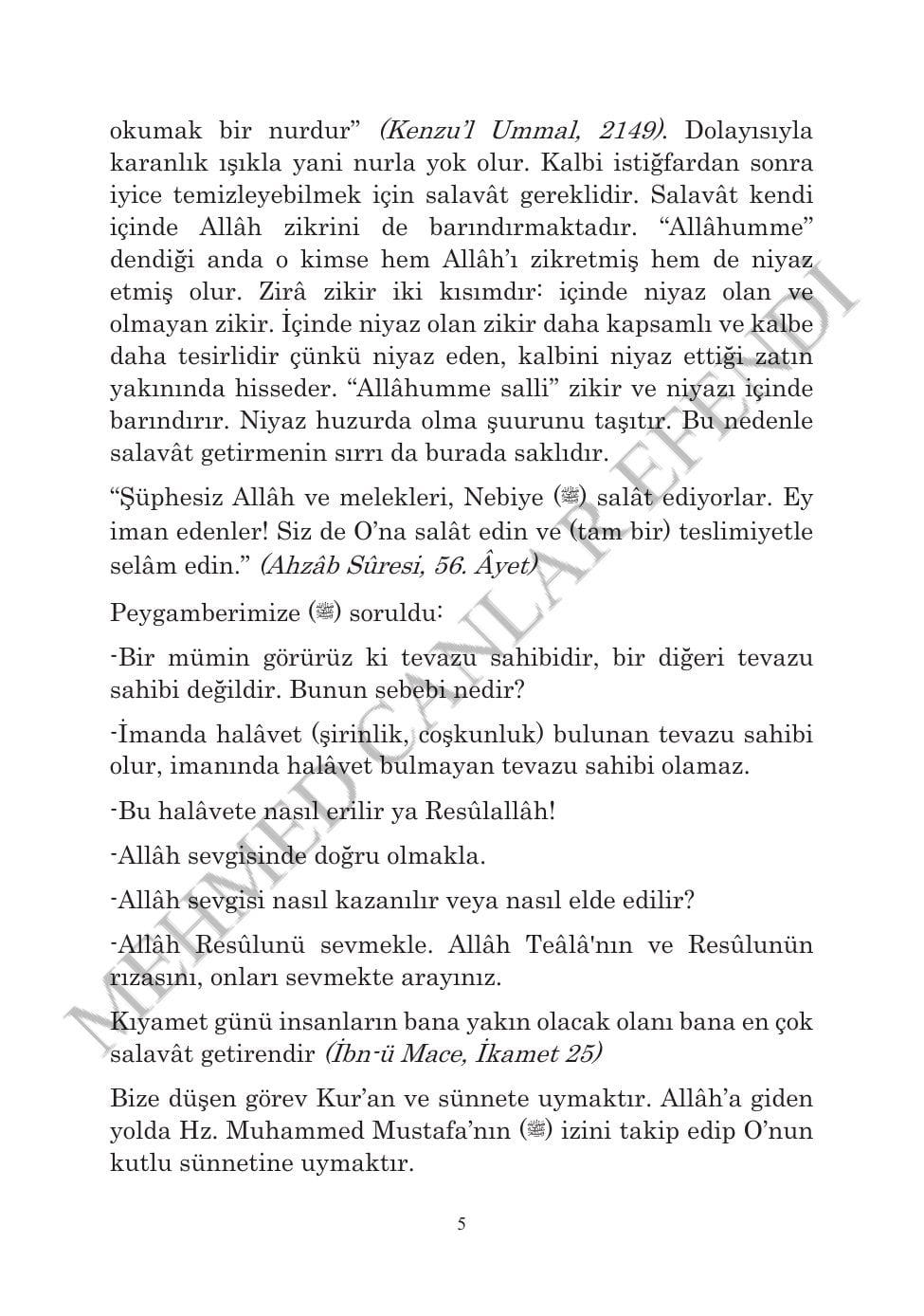 Delâilü’l-Hayrât 5. örnek sayfa