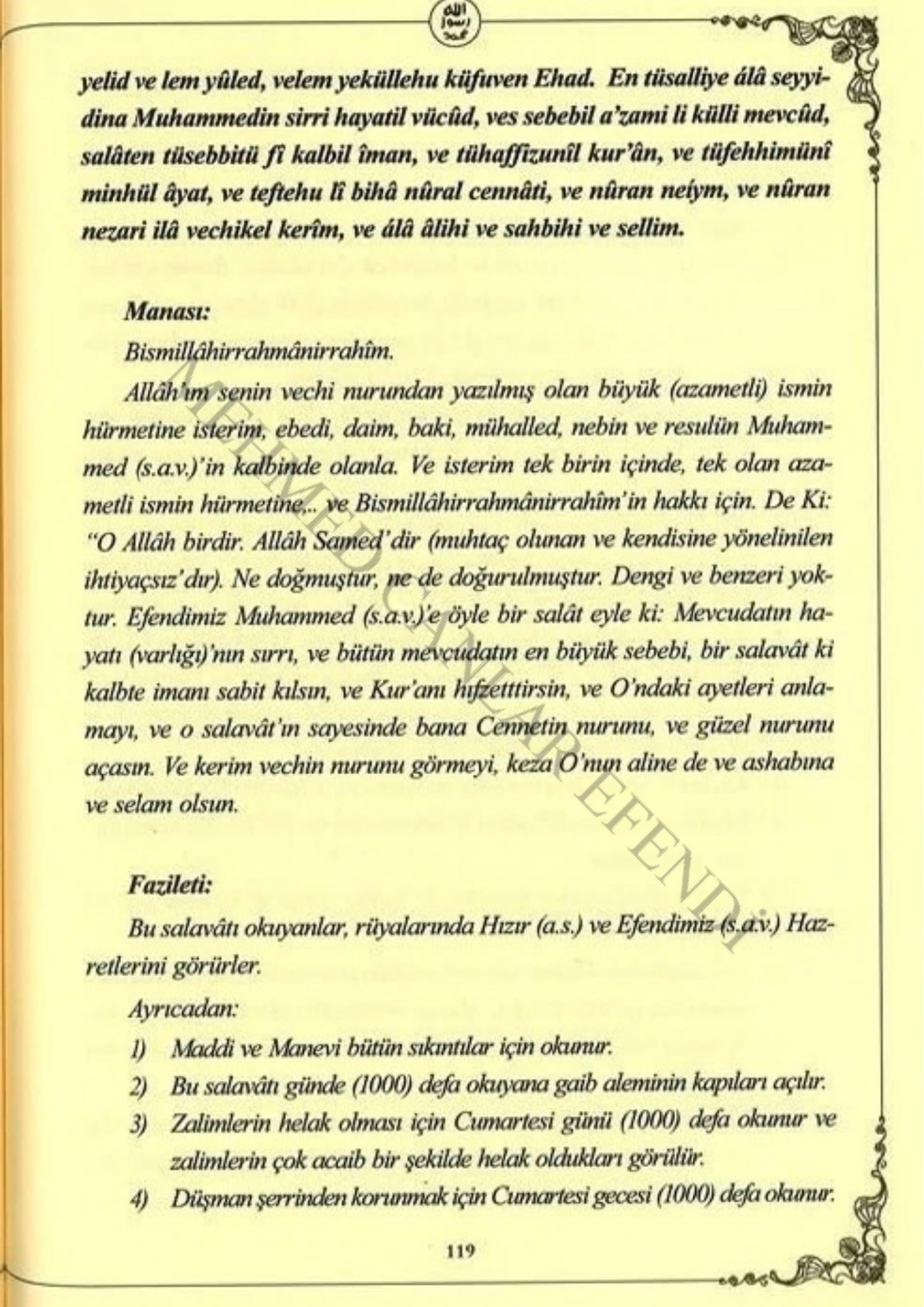 Salât-ül Esrar 4. örnek sayfa